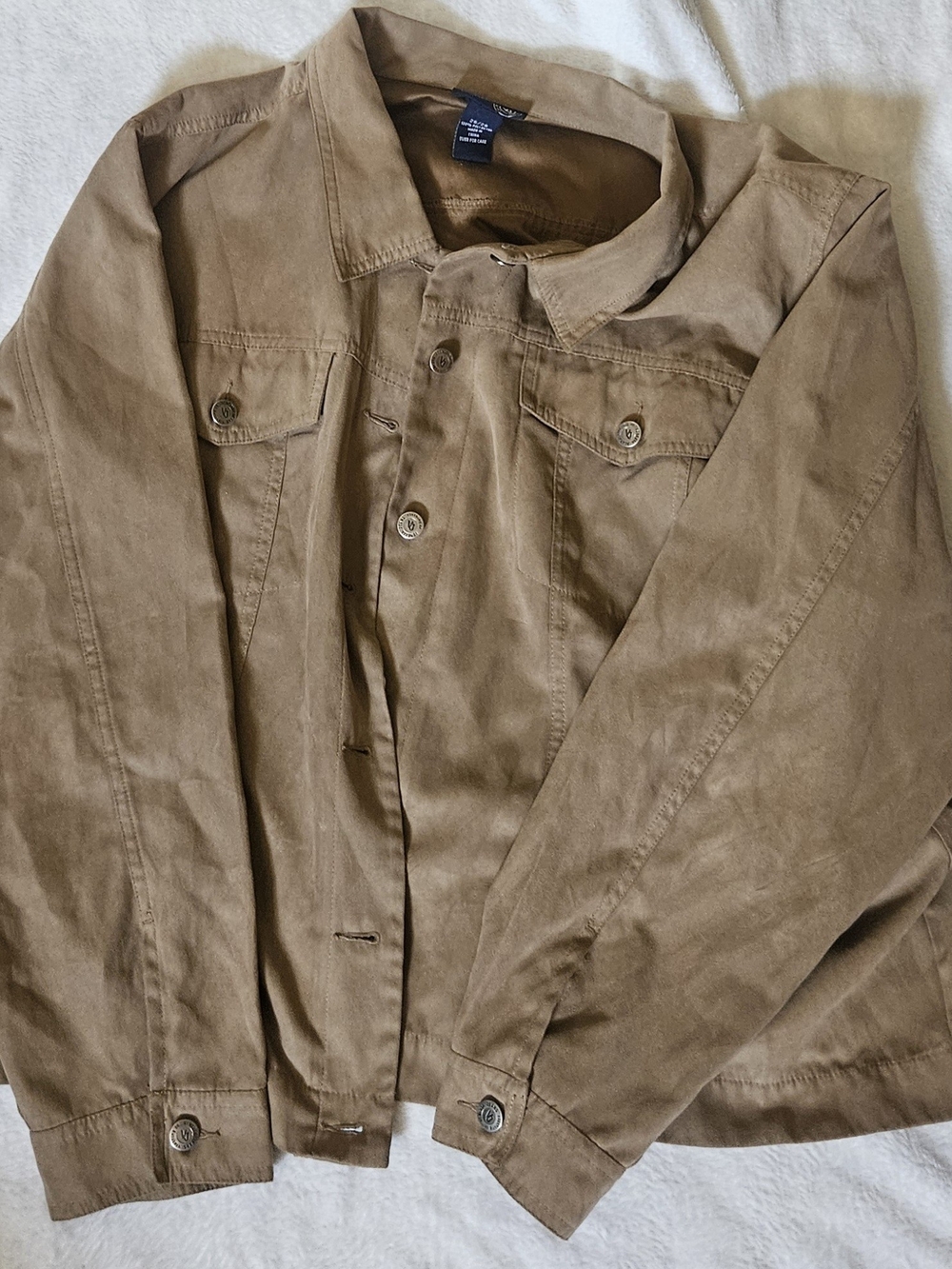 Venezia Jeans Clothing Co vintage brown faux-suede trucker jacket plus size26/28